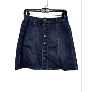 Mossimo Skirt‎ Women's Size 4 A-Line Mini Medium Button Up Jean BPT-A
